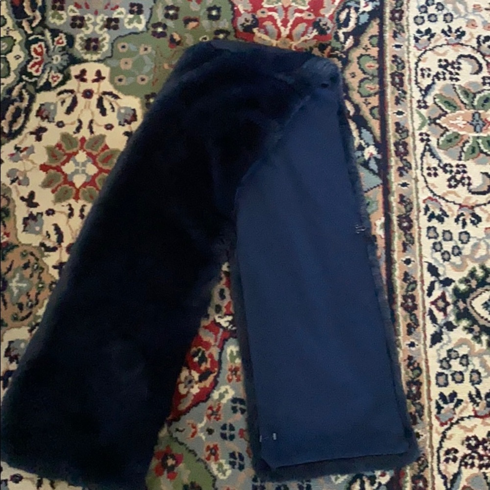 Ann Taylor faux fur navy wrap stole scarf